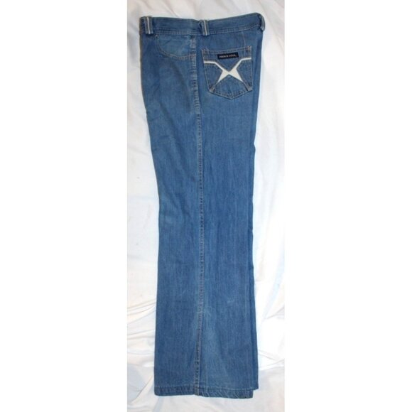 Vintage FRENCH STAR Blue Flare Jeans Size 33 High Rise 100% Cotton - Picture 4 of 5